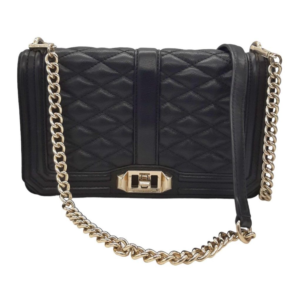 Rebecca Minkoff Black Diamond Quilted Love Crossbody Bag